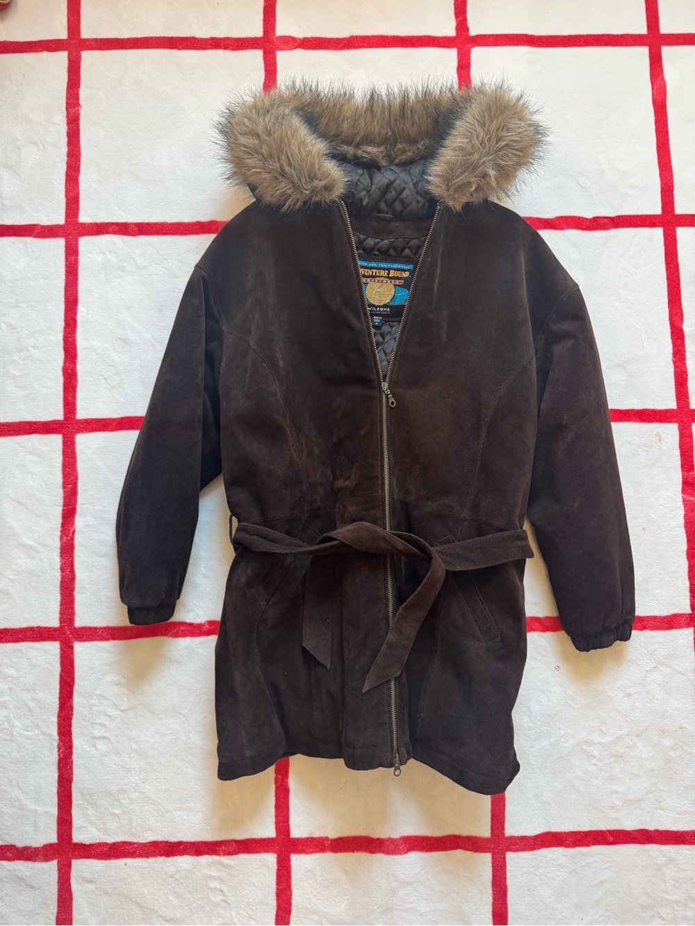 Wilson Adventure Bound Jacket in Dark Brown with Blue and Gold Label